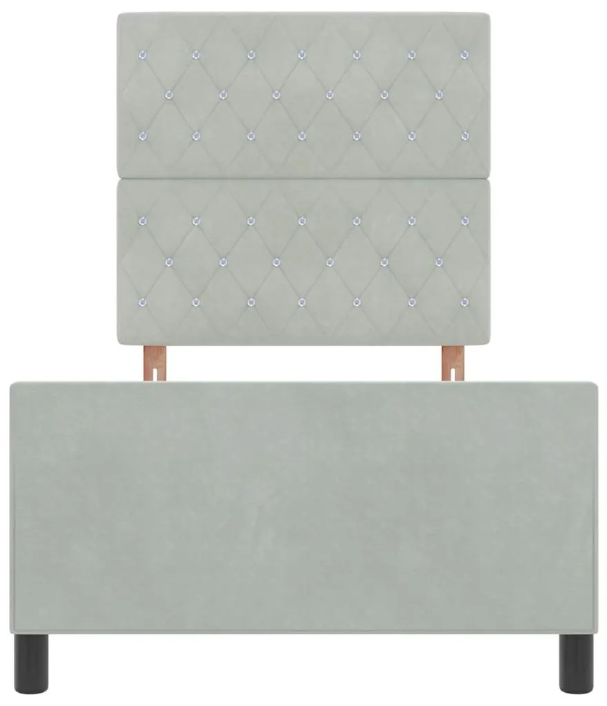 Cama vidaXL Cinza Claro 100x200 cm Veludo