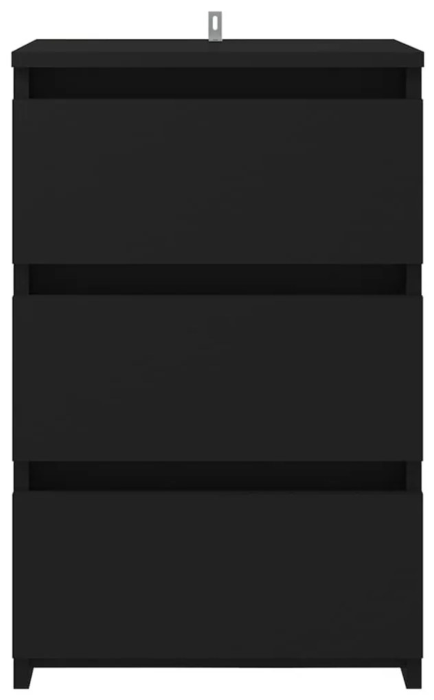 Mesa de cabeceira 40x35x62,5 cm derivados de madeira preto