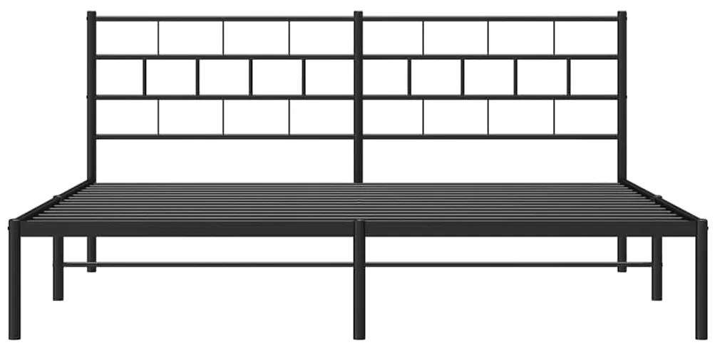Estrutura de cama com cabeceira 183x213 cm metal preto