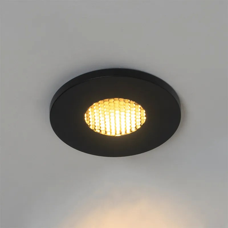 Conjunto de 6 focos embutidos modernos para casa de banho pretos IP54 - Shed Honey