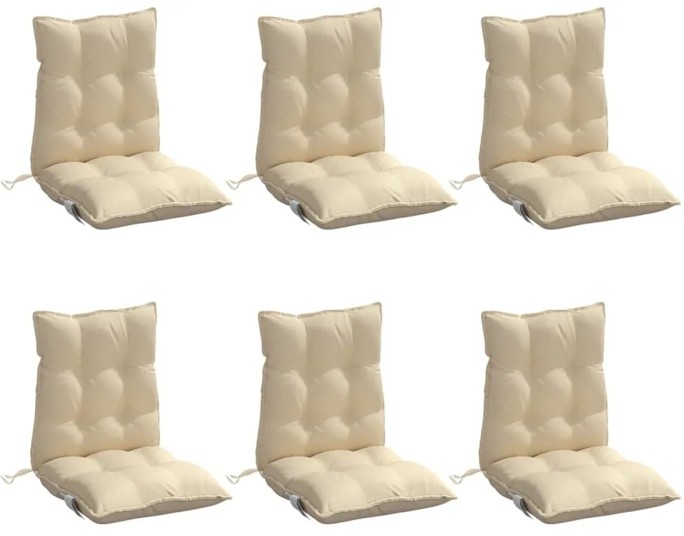 Almofadões cadeira encosto baixo 6 pcs tecido oxford bege