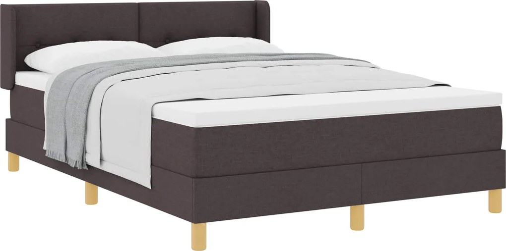 vidaXL Cama Box com colchão Marrom Escuro 200 x 160 cm Poliéster