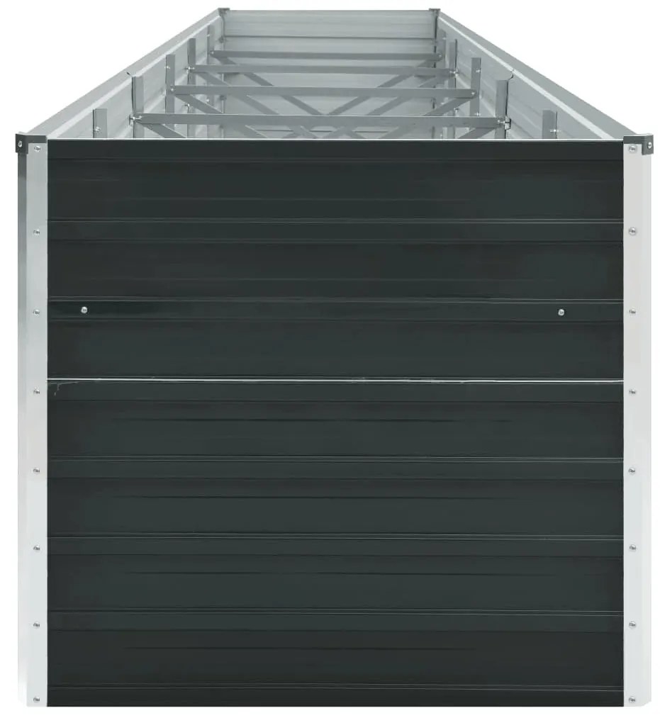 Canteiro jardim elevado 480x80x77cm aço galvanizado antracite