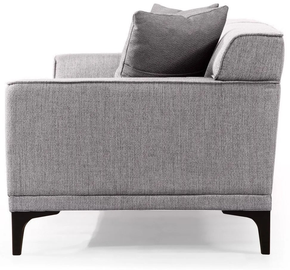 Sofá de 3 Lugares Petra – Cinzento Claro – 215x87x86 cm
