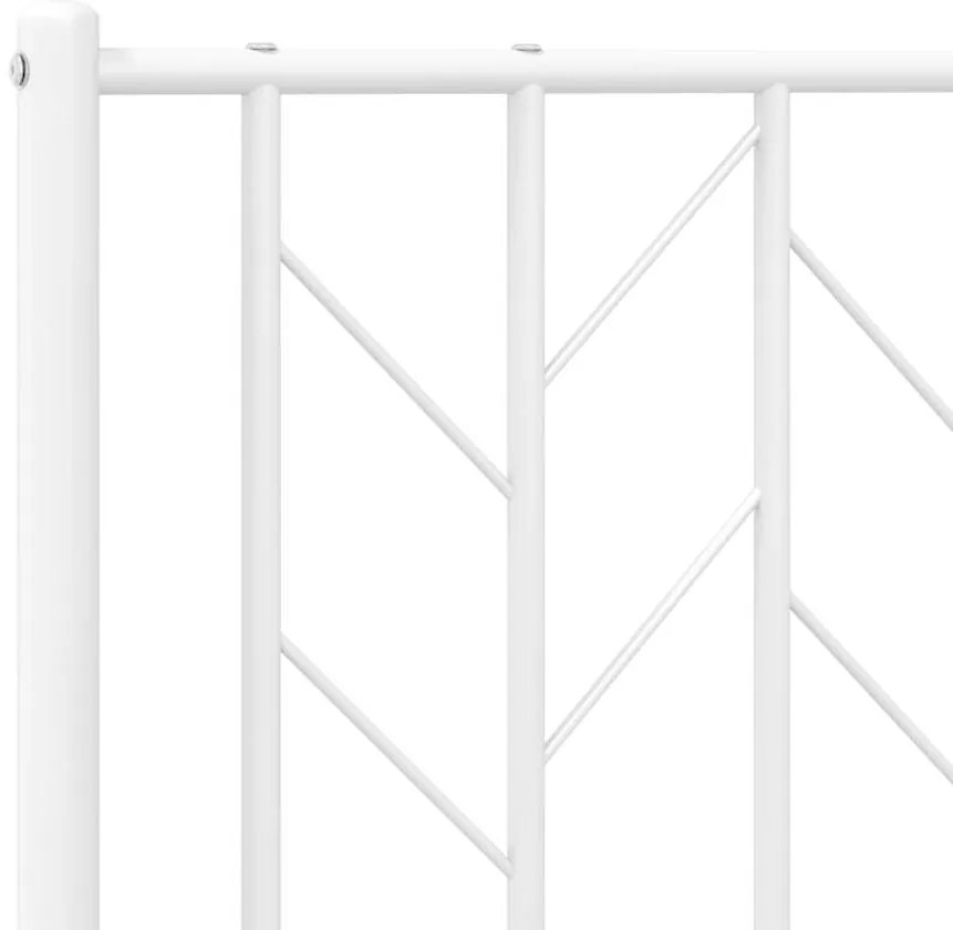 Estrutura de cama com cabeceira e pés 193x203 cm metal branco