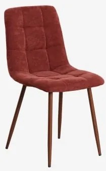 Cadeira De Jantar Estofada Em Chenille Vielira Chenille Vermelho Tijolo - Sklum