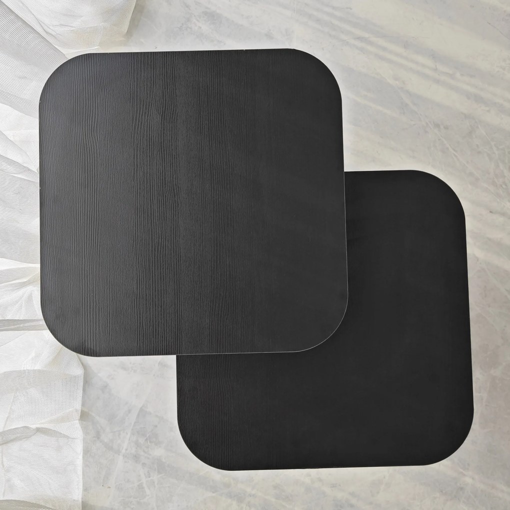 Conjunto de Mesas de Apoio Blues – Preto – 40x50x40 cm & 40x55x40 cm