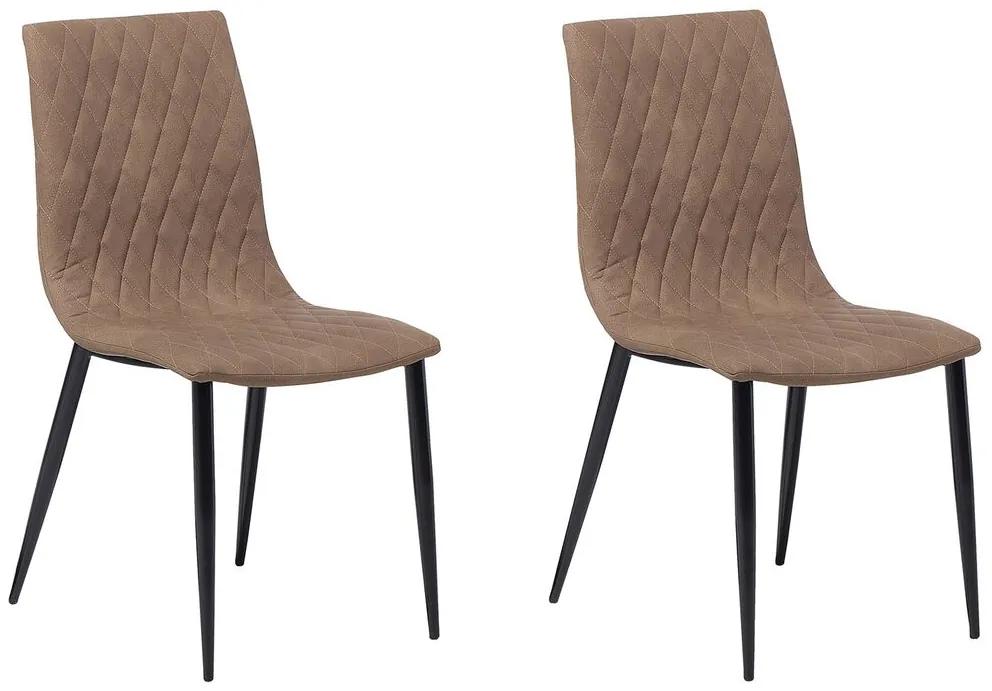 Conjunto de 2 cadeiras na cor castanha clara MONTANA Beliani