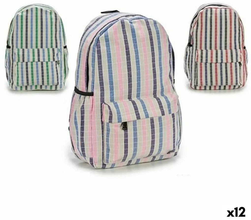 Mochila Escolar Riscas Multicolor 13 X 45 X 31 cm 12 Unidades