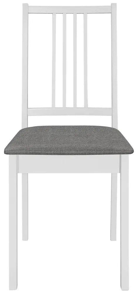 Cadeiras de jantar com almofadões 6 pcs madeira maciça branco