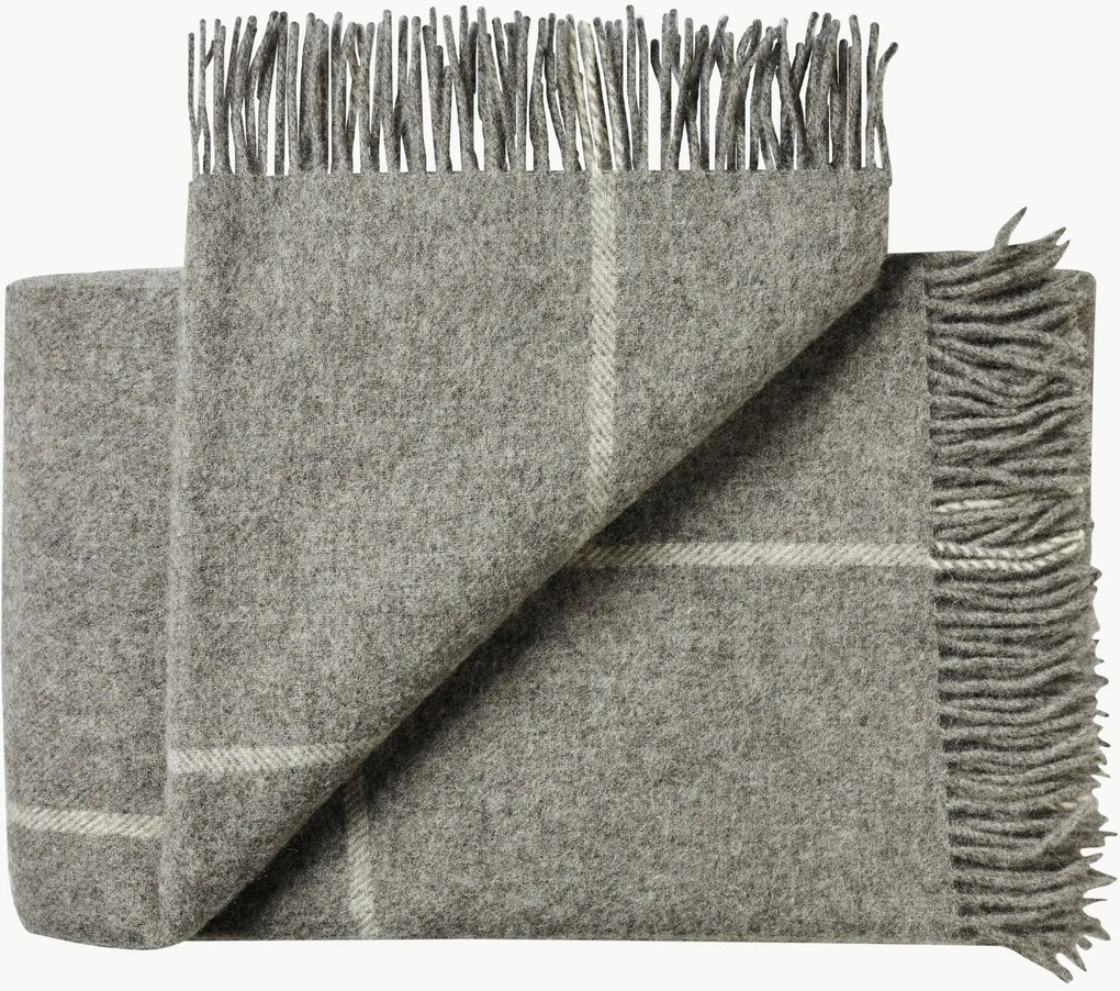 Manta em lã com franjas Mandø