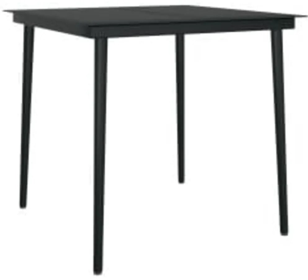 5 pcs conjunto de jantar jardim com almofadões cinzento/preto