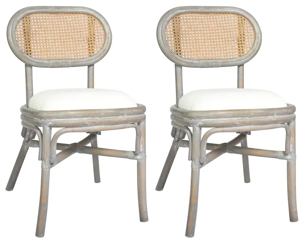 Cadeiras de jantar 2 pcs linho cinzento