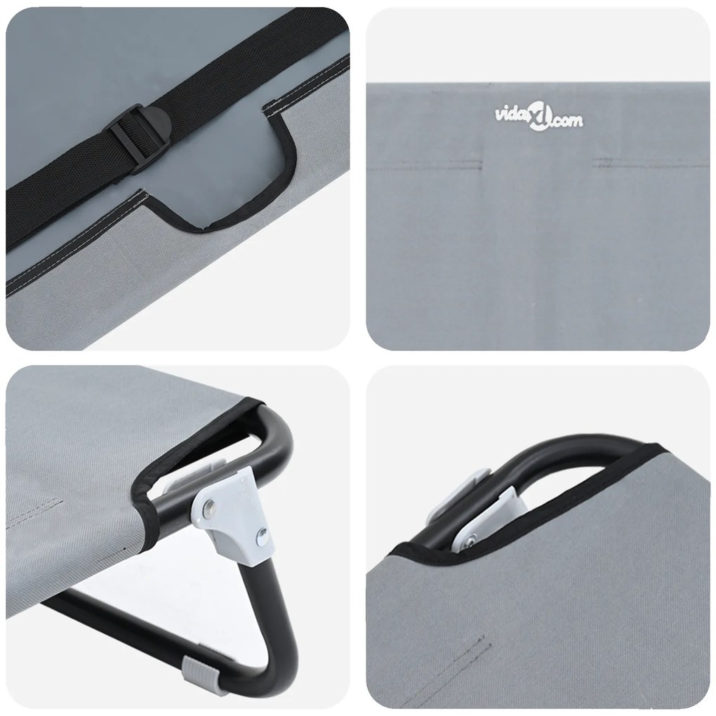 Cama de Cão Dobrável Cinza Claro Estrutura de Metal, Cama de Tecido