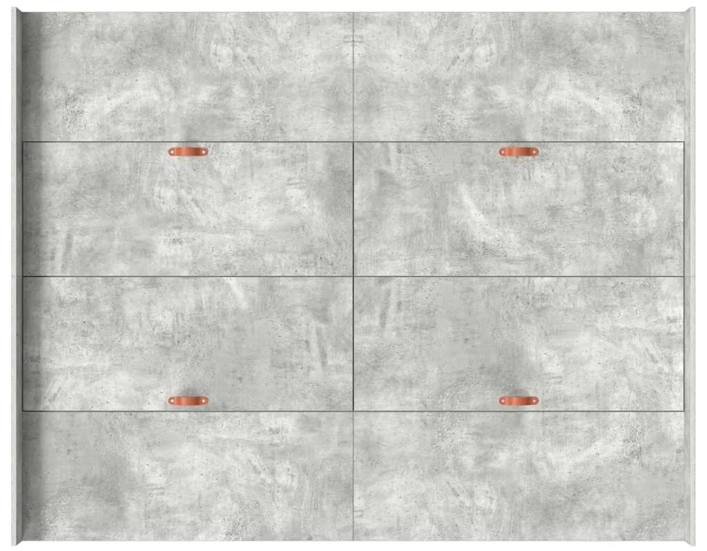 Estrado de cama com arrumação Cinzento cimento 140 x 190 cm