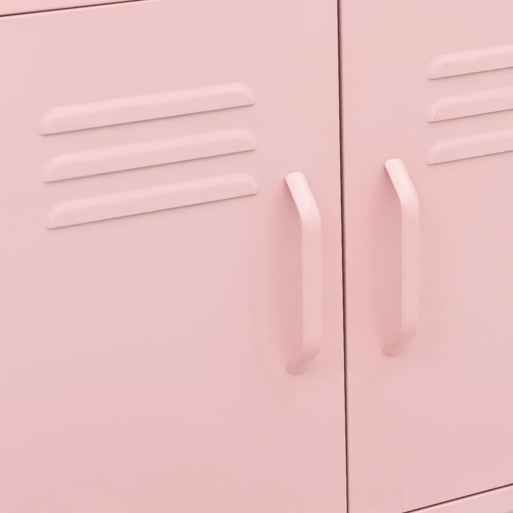 Armário de arrumação aço 60x35x56 cm rosa