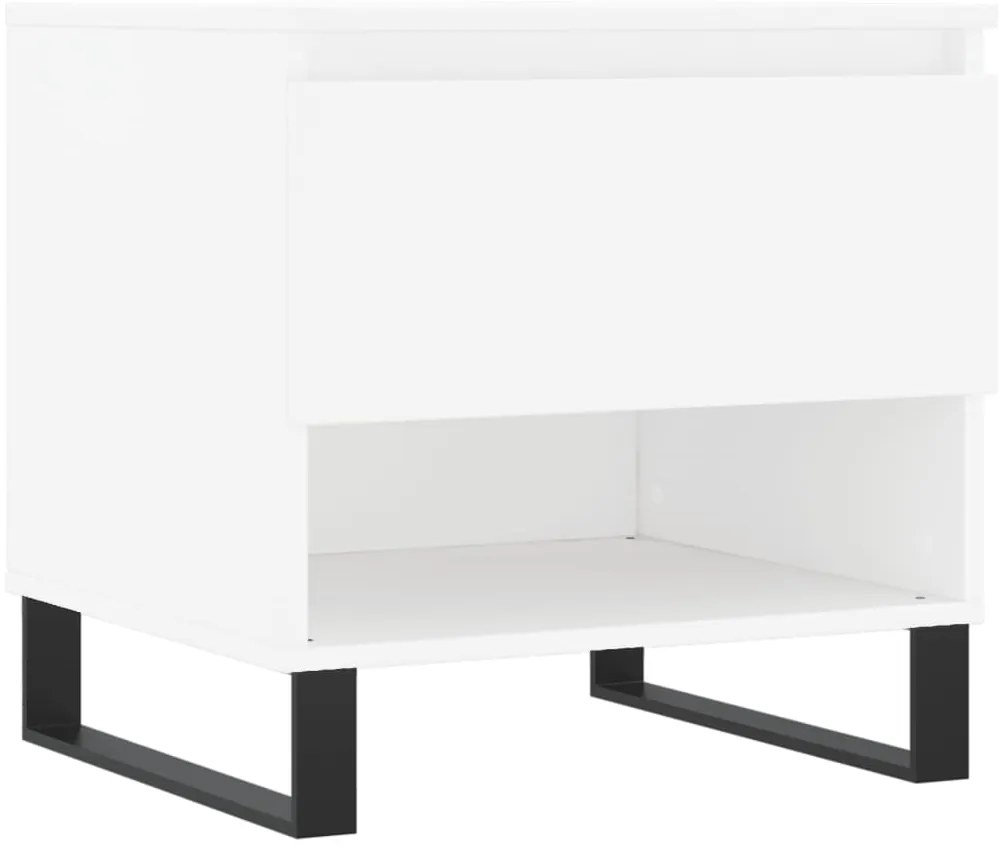 Mesas de centro 2 pcs 50x46x50 cm derivados de madeira branco