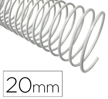 Espiral Q-Connect Metálica Branco 64 5:1 20mm 1,2mm Caixa de 100 Unidades