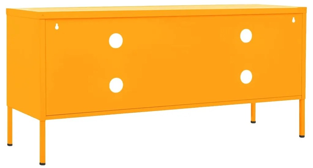 Móvel de TV aço 105x35x50 cm amarelo mostarda