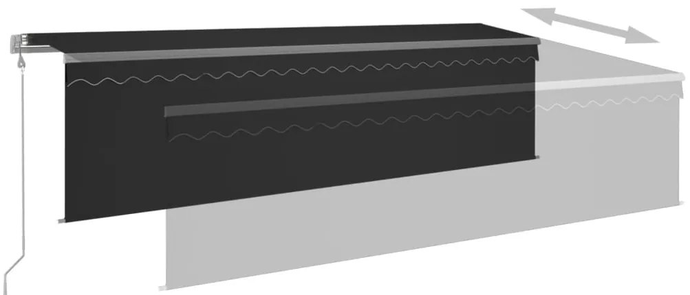 Toldo retrátil automático com estore 5x3 m antracite
