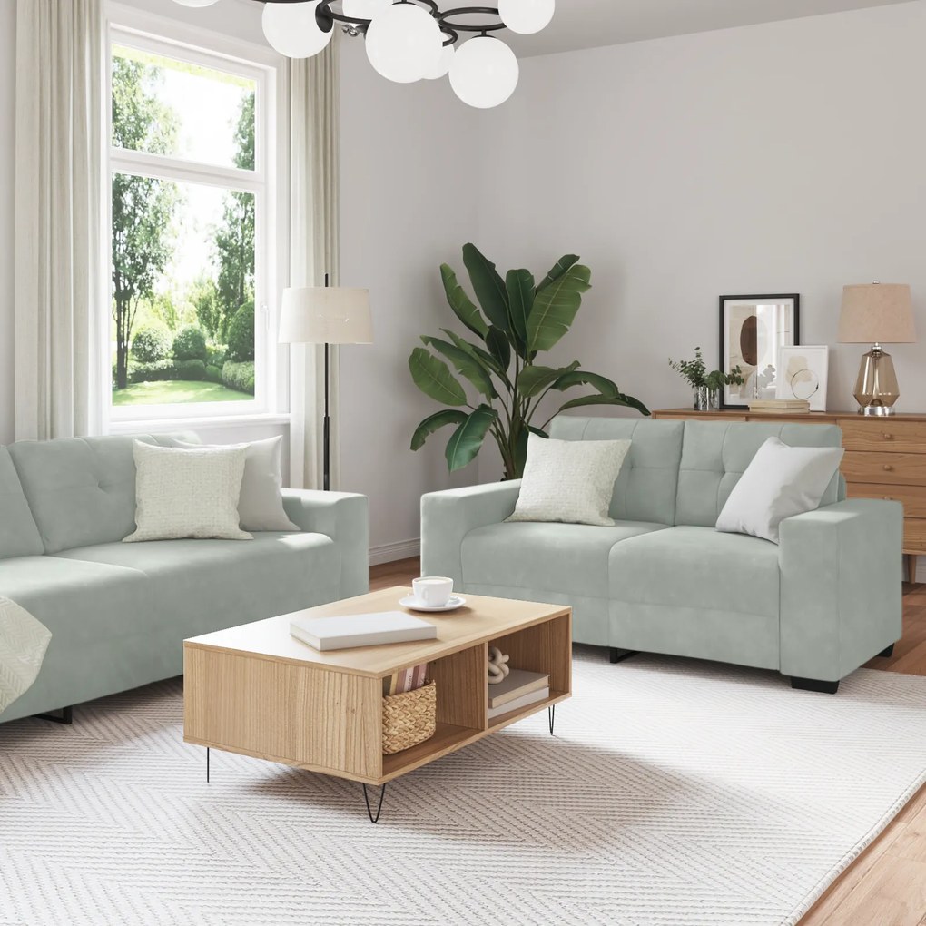 vidaXL Conjunto de Sofás 3 pcs Cinzeto 221 x 78 x 80 cm Veludo