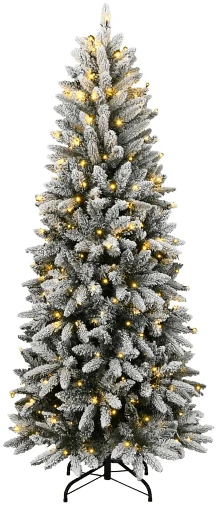 Árvore de Natal artificial com 150 luzes LED e neve 120 cm
