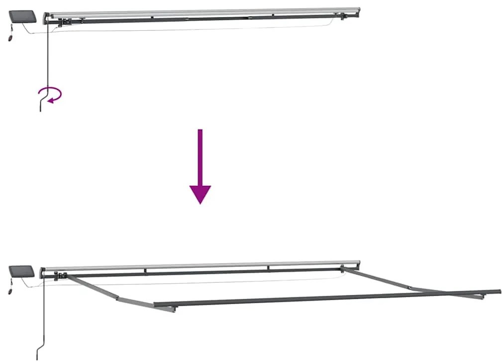 Toldo Retrátil Manual vidaXL com LED Bege 400x300 cm