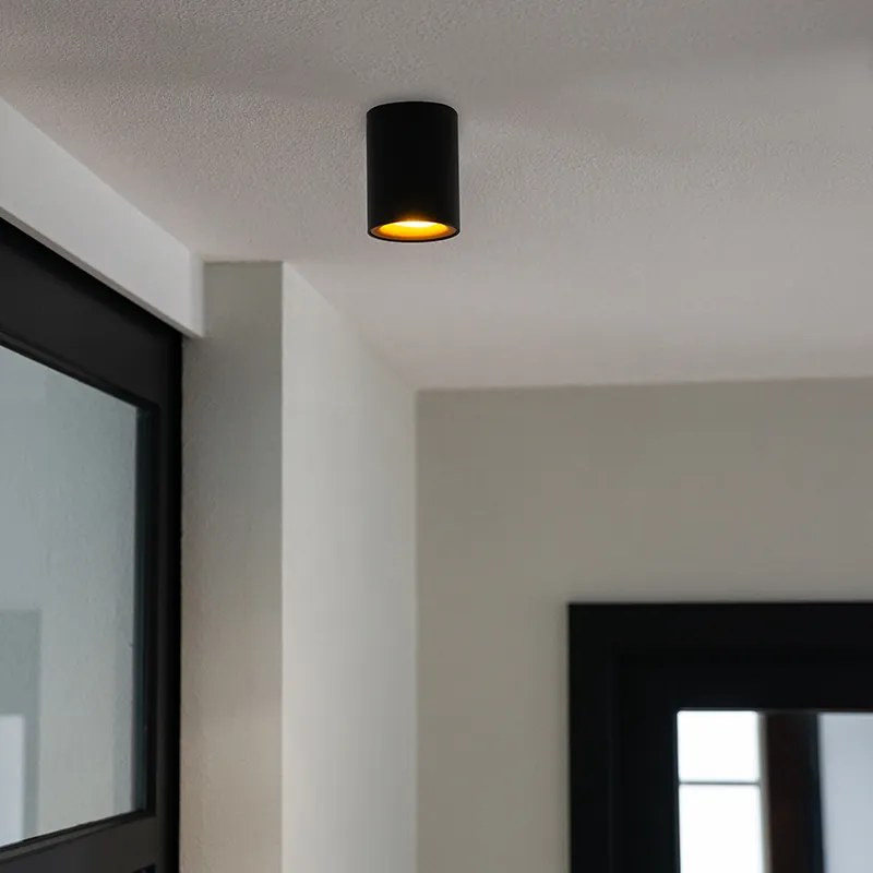 Projetores modernos pretos com dourado - Ronda