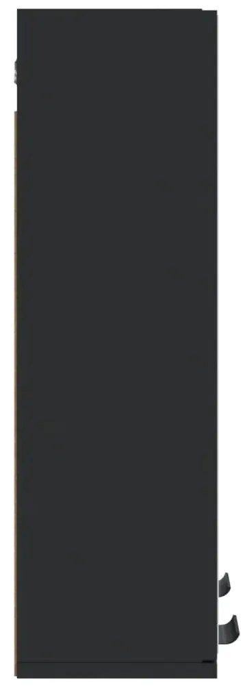 Armário casa banho c/ espelho 64x20x67 cm deriv. madeira preto