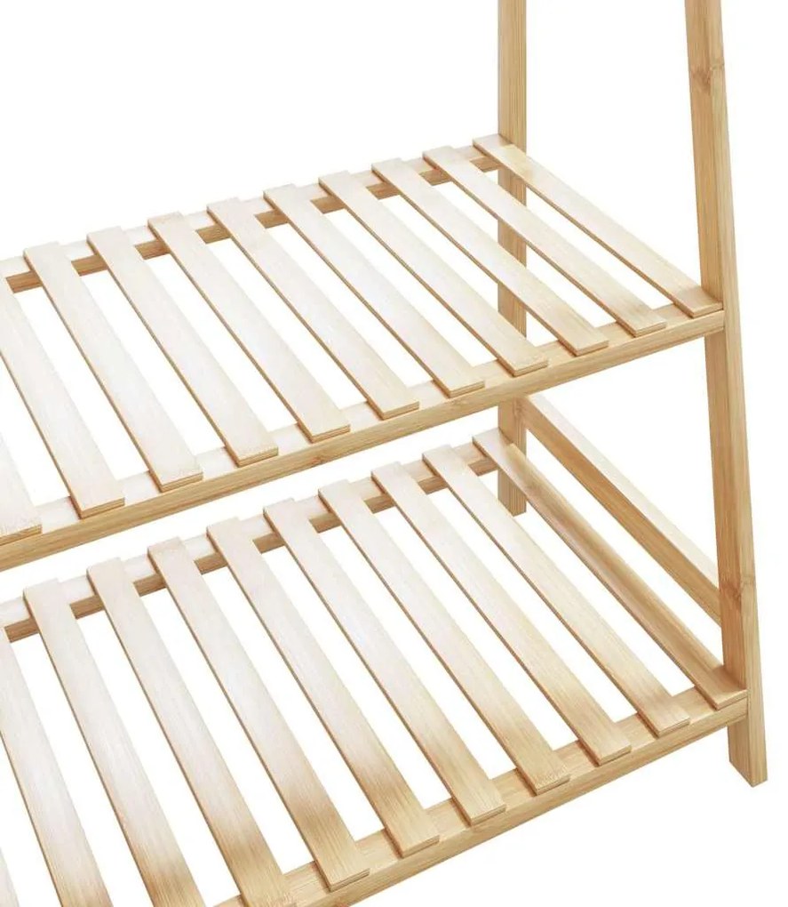 Roupeiro com prateleiras 110x40x180 cm bambu