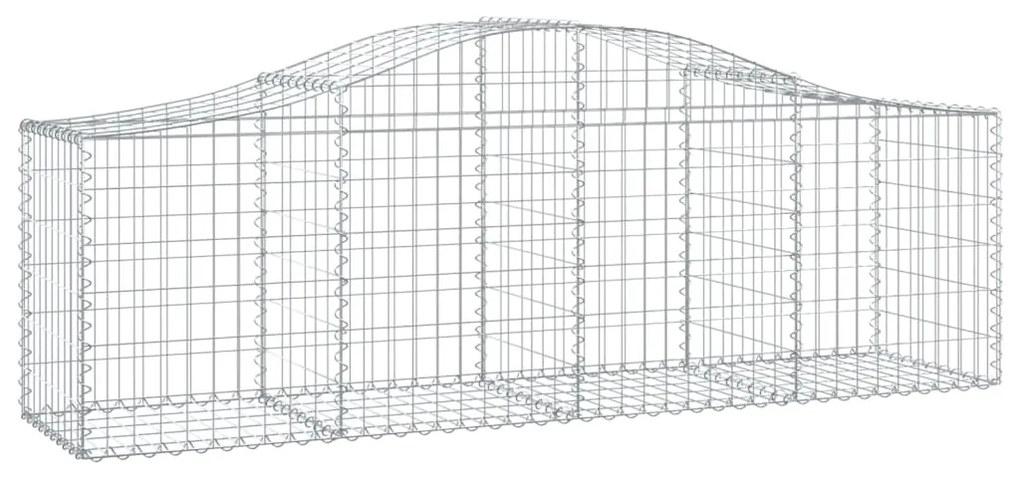 Cestos gabião arqueados 5 pcs 200x50x60/80 cm ferro galvanizado