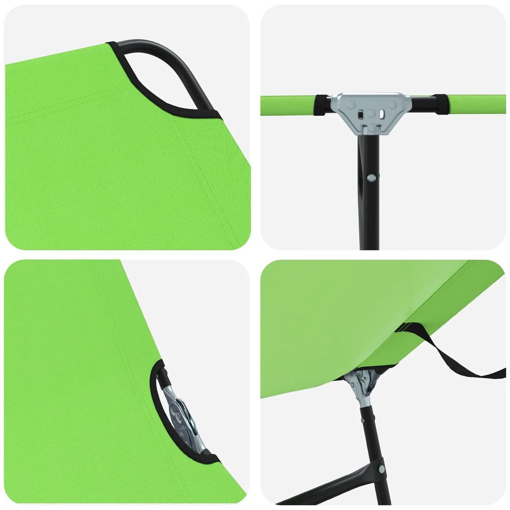 Espreguiçadeira Dobrável 2 pcs Verde Portátil Tecido Oxford 600D