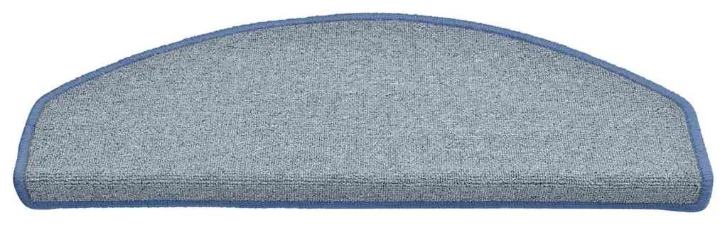 Tapetes de escada 30 pcs 65x24x4 cm cinzento-claro e azul