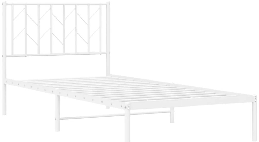 Estrutura de cama com cabeceira 90x200 cm metal branco