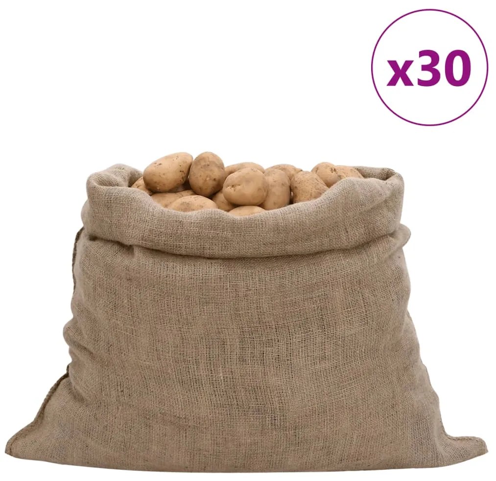 vidaXL Sacos de juta 30 pcs 100x110 cm 100% juta 220 gsm