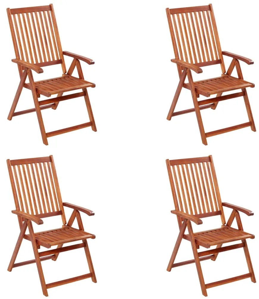 vidaXL Cadeiras de jardim dobráveis 4 pcs madeira de acácia maciça