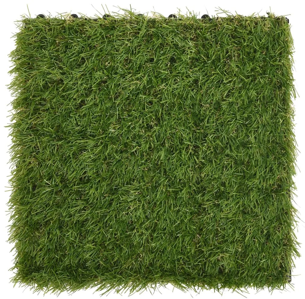 Ladrilhos de relva artificial 22 pcs 30x30 cm verde