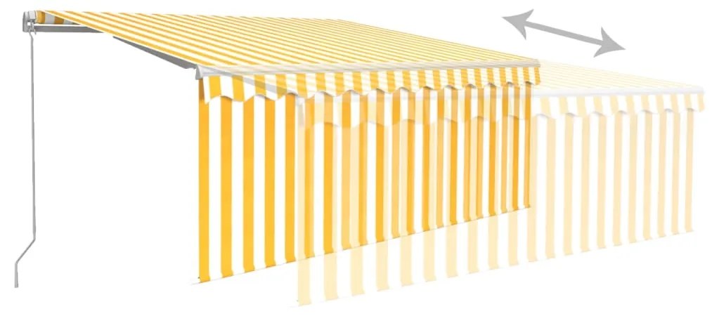 Toldo retrátil manual com estore 3,5x2,5 m amarelo e branco