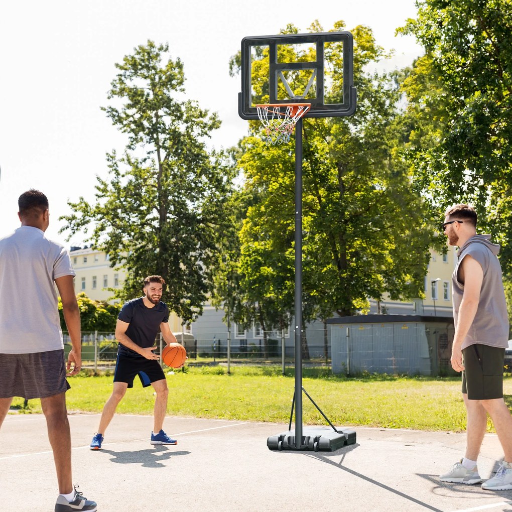 HOMCOM Cesta de Basquetebol de Exterior com Altura Ajustável 220-365 c