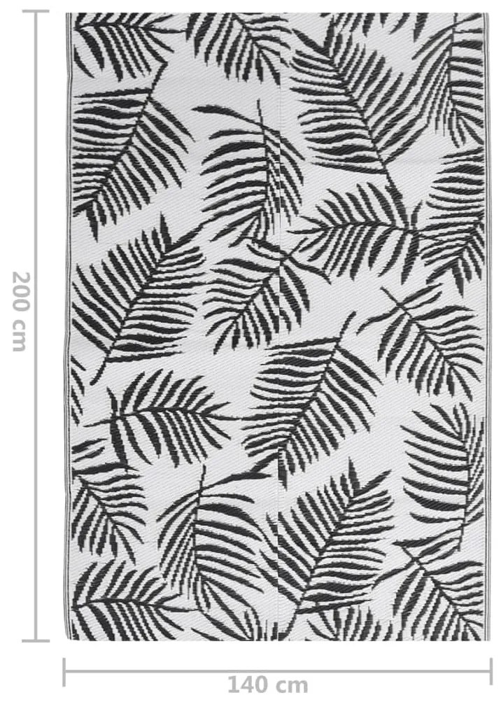 Tapete de exterior 140x200 cm ARAKIL PP preto