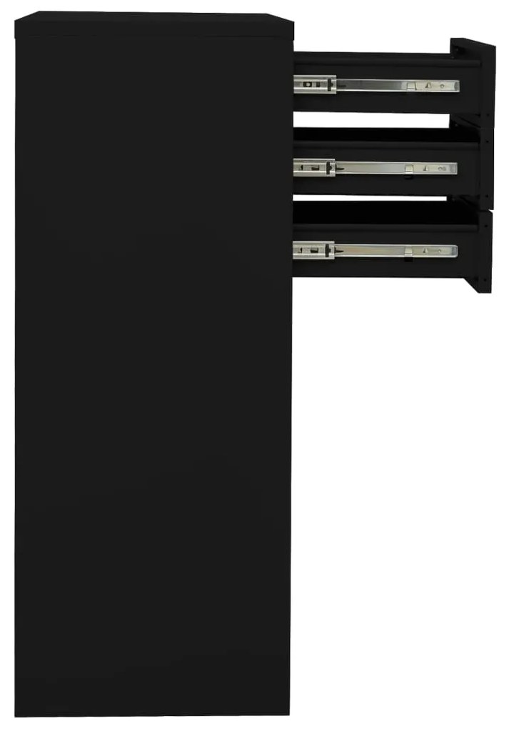 Armário de escritório 90x40x102 cm aço preto