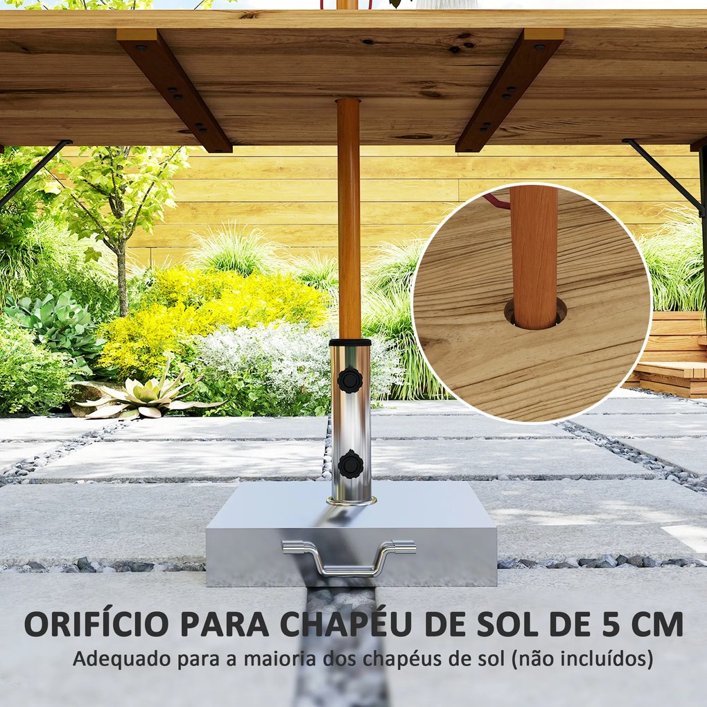Mesa de Refeição para Jardim Retangular 175x80x75 cm com Orifício para Chapéu de Sol e Bancada em Ripas Madeira