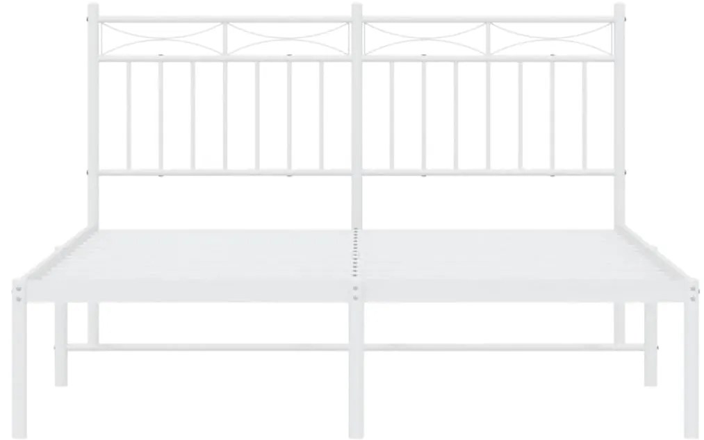 Estrutura de cama com cabeceira 135x190 cm metal branco