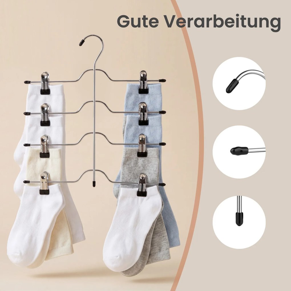 Conjunto de 3 Cabide para saias com clipes de metal 33 x 37,5 cm prateado-preto