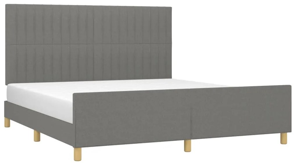 Estrutura de cama sem colchão 160x200 cm tecido cinzento-escuro