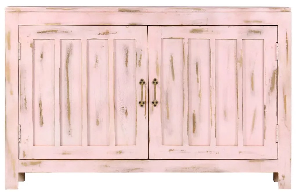 Aparador 110x35x70 cm madeira de mangueira maciça rosa-claro