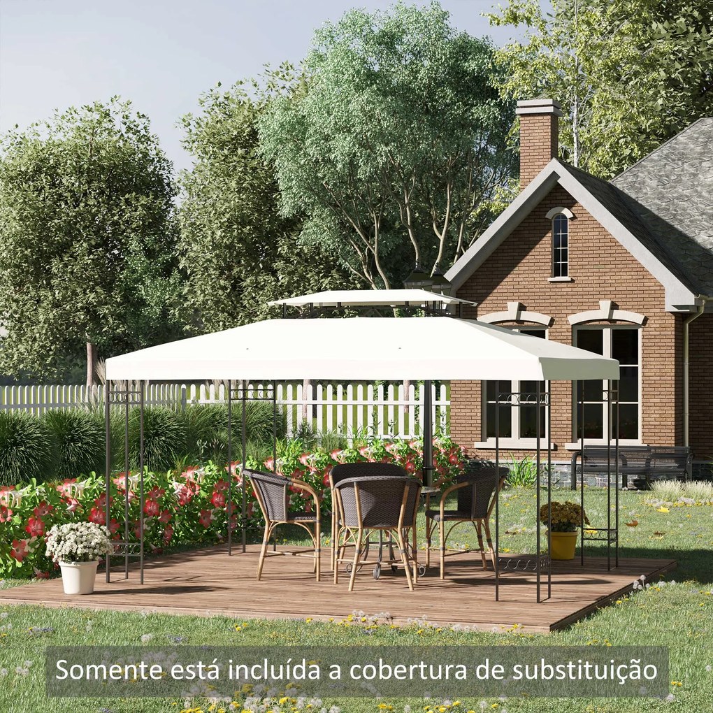 Toldo de Substituição para Pérgola – 4x3 m – Bege – Design Respirável