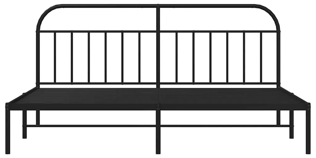 Estrutura de cama com cabeceira 193x203 cm metal preto