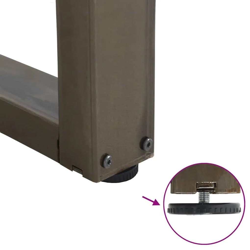 Pés para mesa de jantar em formato de V, 2 peças, aço natural, 90x(72-