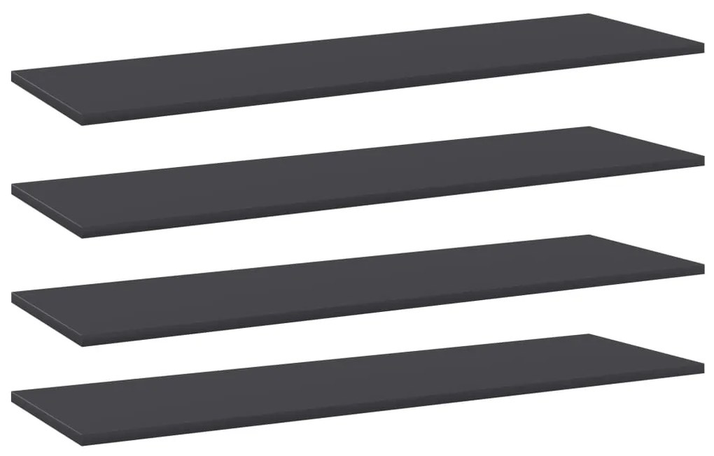 vidaXL Prateleiras p/ estante 4 pcs 100x30x1,5cm contraplacado cinza